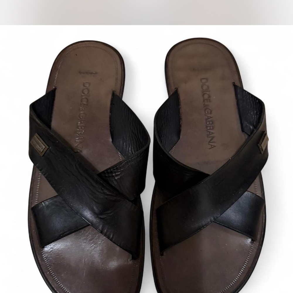 Dolce & Gabbana Men's Dark Brown Leather Sandals